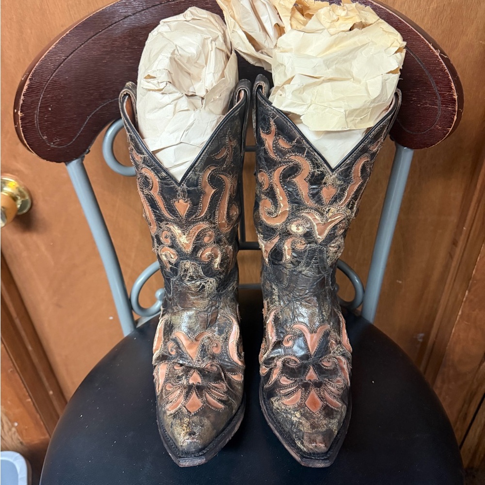 Dan Post Western Boots - Black and Tan